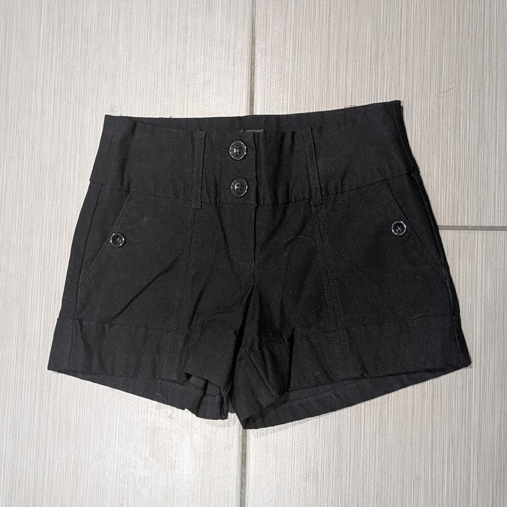bebe Black High-Waist Shorts